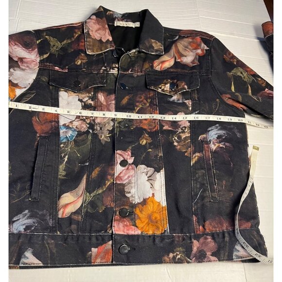 Mens MNML Floral Denim Trucker Jacket S Heavyweight Cotton All-Over Print - Picture 14 of 16
